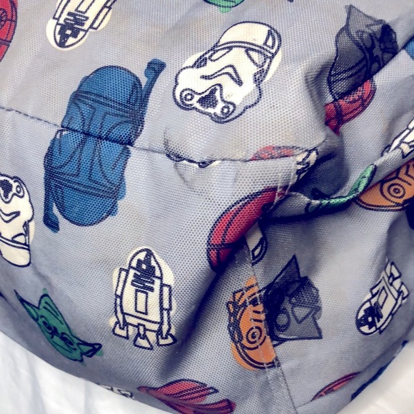 STAR WARS Hanna Anderson gray back pack. R2D2 Yoda, C-3PO, Darth Vader graphics - Picture 11 of 16